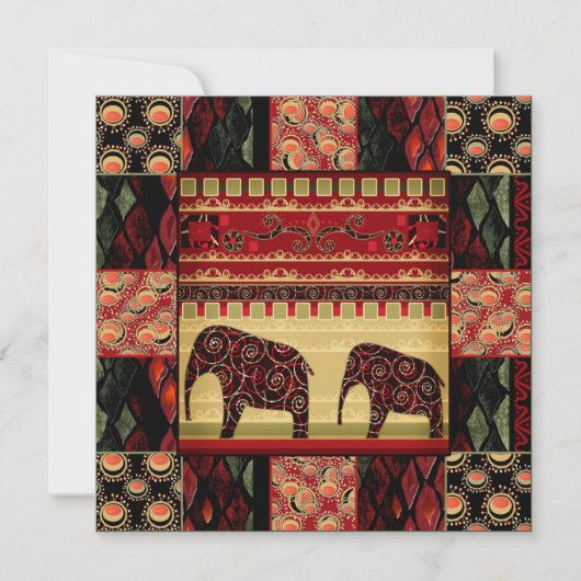 Nahtlose abstrakte, Vintage Retro-afrikanische Ind Einladung (Vorderseite)