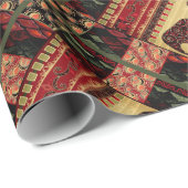 Nahtlose abstrakte, Vintage Retro-afrikanische Ind Geschenkpapier (Rolleneckpunkt)