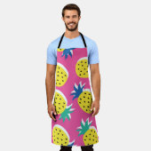 Nahtlose Ananas Frucht verrückte Farben Muster. C Schürze (Getragen)