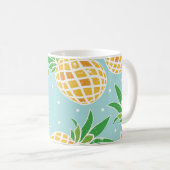 Nahtlose Ananas Muster tropische Printwerbung Kaffeetasse (VorderseiteRechts)
