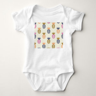 Nahtlose Ananas Vintage-Muster-Design Baby Strampler