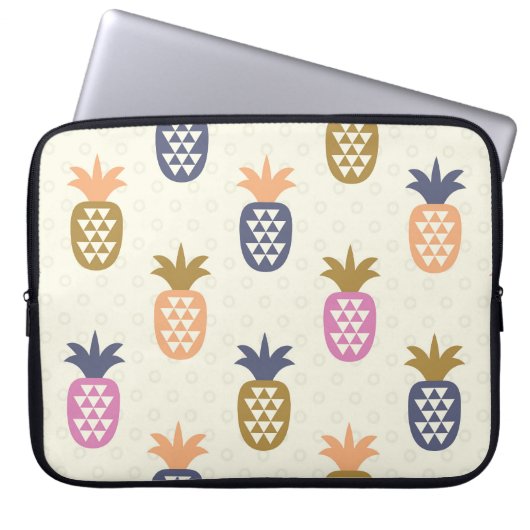 Nahtlose Ananas Vintage-Musterdesign Laptopschutzhülle (Vorderseite)