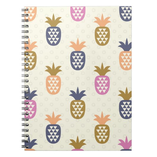 Nahtlose Ananas Vintages Muster Notizblock (Vorderseite)