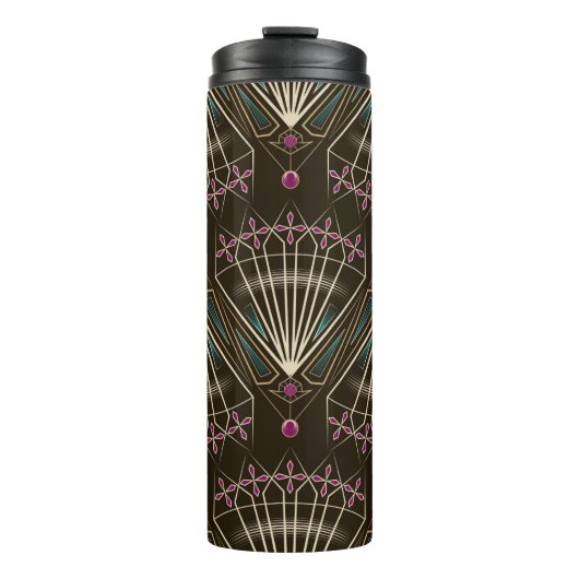 Nahtlose antike Kunst Deko-Muster Thermosbecher (Vorderseite)