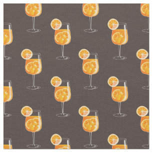 Nahtlose Aperol Spritz Cocktail Muster Fabric Stoff