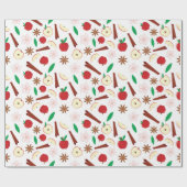 Nahtlose Äpfel und Zimt Herbst Erntedank Geschenkpapier (Flach)