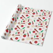 Nahtlose Äpfel und Zimt Herbst Erntedank Geschenkpapier (Ungerollt)