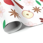 Nahtlose Äpfel und Zimt Herbst Erntedank Geschenkpapier (Rolleneckpunkt)