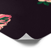 nahtlose Aquarell-Blume mit Digitaltex Poster (Ecke)