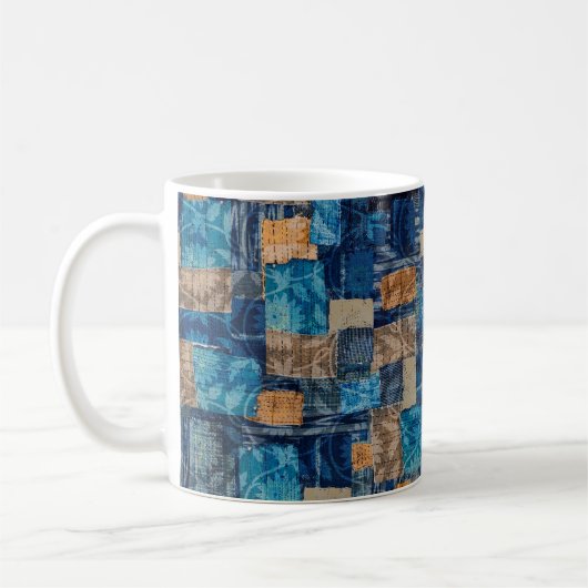 Nahtlose Aquarellfarbe abstrakte Digitalmuster Kaffeetasse (Links)