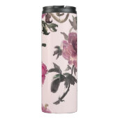 Nahtlose Aquarellfarben-Blume Illustrationsmuster Thermosbecher (Rückseite)