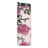 Nahtlose Aquarellfarben-Blume Illustrationsmuster Thermosbecher (Nach rechts gedreht)