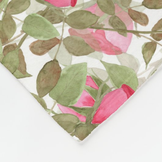 Nahtlose Aquarellfarben Blume Rosa Rosen Blumenrom Fleecedecke (Ecke)