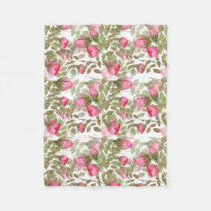 Nahtlose Aquarellfarben Blume Rosa Rosen Blumenrom Fleecedecke