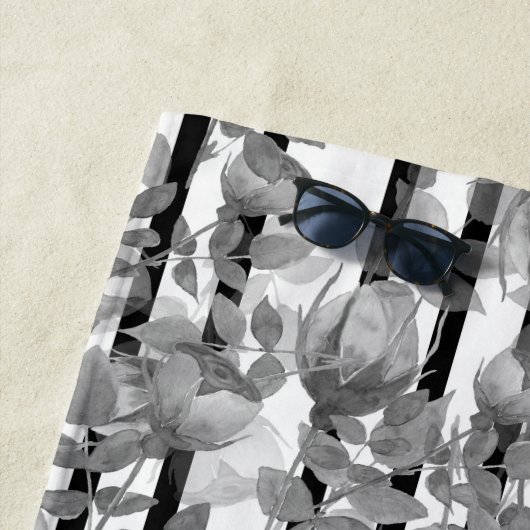 Nahtlose Aquarellfarben Blume Rosa Rosen Blumenrom Strandtuch (Beispiel)