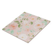 Nahtlose Aquarellfarben Blütenpinke und -pfirsiche Fliese (Seite)