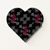 Nahtlose Aquarellfarben-rote Rosen Blume Notizblock (Rückseite)