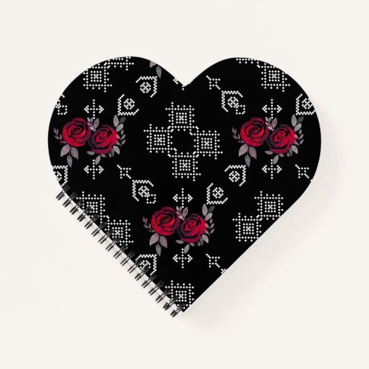 Nahtlose Aquarellfarben-rote Rosen Blume Notizblock (Vorderseite)