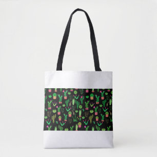 Nahtlose Aquarellkaktusmuster-Backgro-Pflanze Tasche