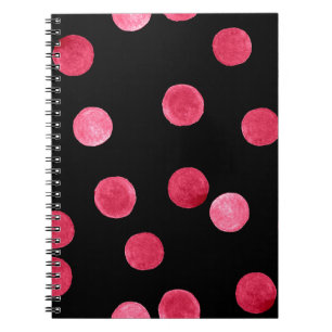 Nahtlose Aquarellkreise Muster schwarz Hintergrund Notizblock