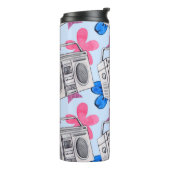 Nahtlose Aquarellmuster im Stil der 90er Jahre Thermosbecher (Nach links gedreht)