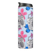 Nahtlose Aquarellmuster im Stil der 90er Jahre Thermosbecher (Nach rechts gedreht)