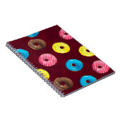 Nahtlose Aquarellmuster mit Donuts auf Ruby Notizblock (Rechte Seite)