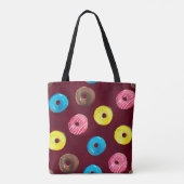 Nahtlose Aquarellmuster mit Donuts auf Ruby Tasche (Rückseite)