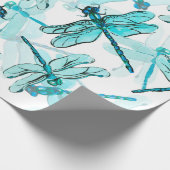 Nahtlose Aquarellmuster mit eleganter Libelle Geschenkpapier (Ecke)