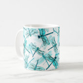 Nahtlose Aquarellmuster mit eleganter Libelle Kaffeetasse (Vorderseite Links)