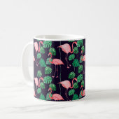 Nahtlose Aquarellmuster mit Flamingo Kaffeetasse (Vorderseite Links)