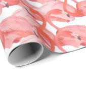 Nahtlose Aquarellmuster mit Flamingo-Klein Geschenkpapier (Rolleneckpunkt)