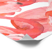 Nahtlose Aquarellmuster mit Flamingo-Klein Poster (Ecke)
