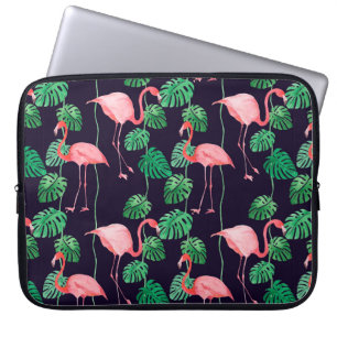 Nahtlose Aquarellmuster mit Flamingo Laptopschutzhülle