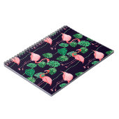 Nahtlose Aquarellmuster mit Flamingo Notizblock (Linke Seite)