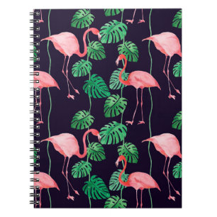 Nahtlose Aquarellmuster mit Flamingo Notizblock
