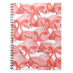 Nahtlose Aquarellmuster mit Flamingos Notizblock