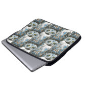 Nahtlose Aquarellmuster mit großer Eule Laptopschutzhülle (Vorne Knopf)