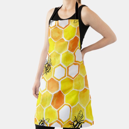 Nahtlose Aquarellmuster mit Honigwaben und li Schürze (InSitu)