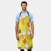 Nahtlose Aquarellmuster mit Honigwaben und li Schürze (Getragen)