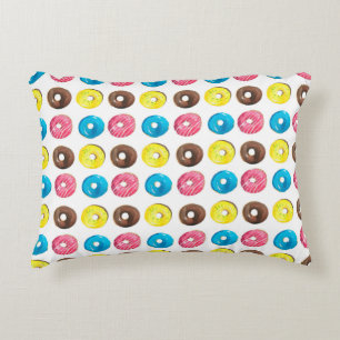 Nahtlose Aquarellmuster mit kleinen Donuts Dekokissen
