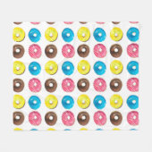 Nahtlose Aquarellmuster mit kleinen Donuts Fleecedecke (Vorderseite (Horizontal))