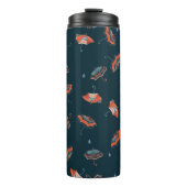 Nahtlose Aquarellmuster mit lustigem Regenschirm Thermosbecher (Vorderseite)