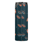 Nahtlose Aquarellmuster mit lustigem Regenschirm Thermosbecher (Rückseite)