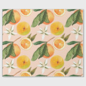 Nahtlose Aquarellmuster mit Mandarinen Geschenkpapier (Flach)