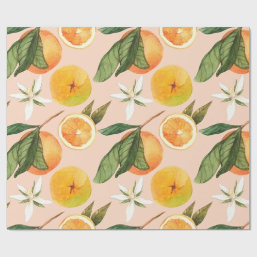Nahtlose Aquarellmuster mit Mandarinen Geschenkpapier (Flach)