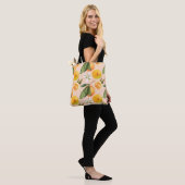 Nahtlose Aquarellmuster mit Mandarinen Tasche (Am Model)