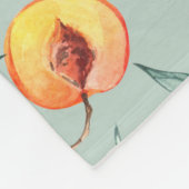 Nahtlose Aquarellmuster mit Pfirsichen und Verzwei Fleecedecke (Ecke)