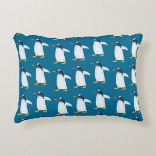 Nahtlose Aquarellmuster mit Pinguin Dekokissen