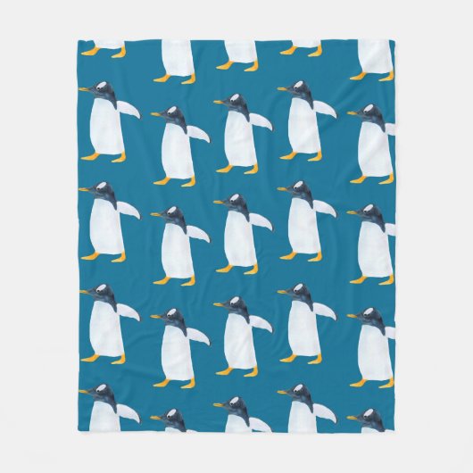 Nahtlose Aquarellmuster mit Pinguin Fleecedecke (Vorderseite)